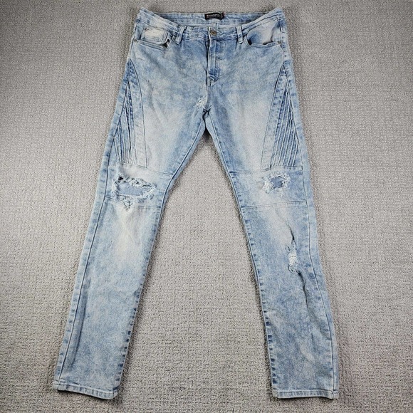 South Pole Other - South Pole Distressed Light Wash Skinny Jeans Mens Size‎ 36X32 Y2K Blue Denim